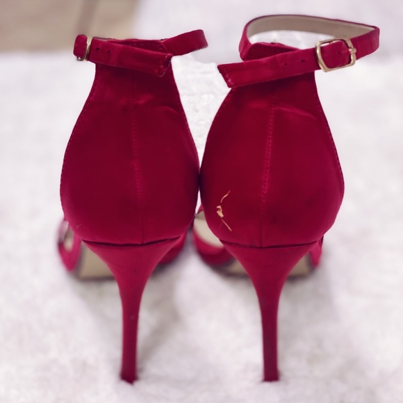 Hot Pink Strappy Open Toe Stilettos - Picture 6 of 9